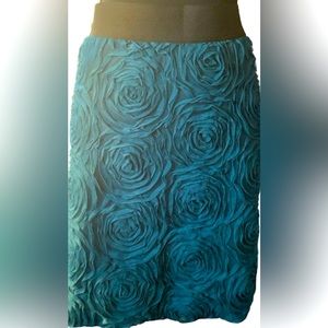 2X Torrid Turquoise Mini Pencil Skirt (Flower